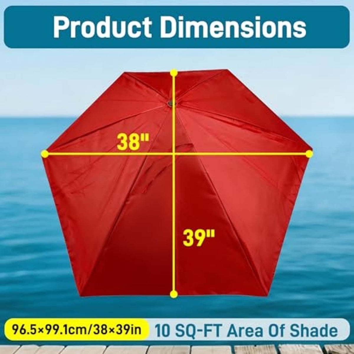 Red hexagonal replacement canopy with visible center hardware and seam lines