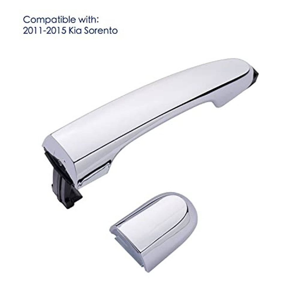 Chrome exterior door handle and matching cover cap, detached for installation