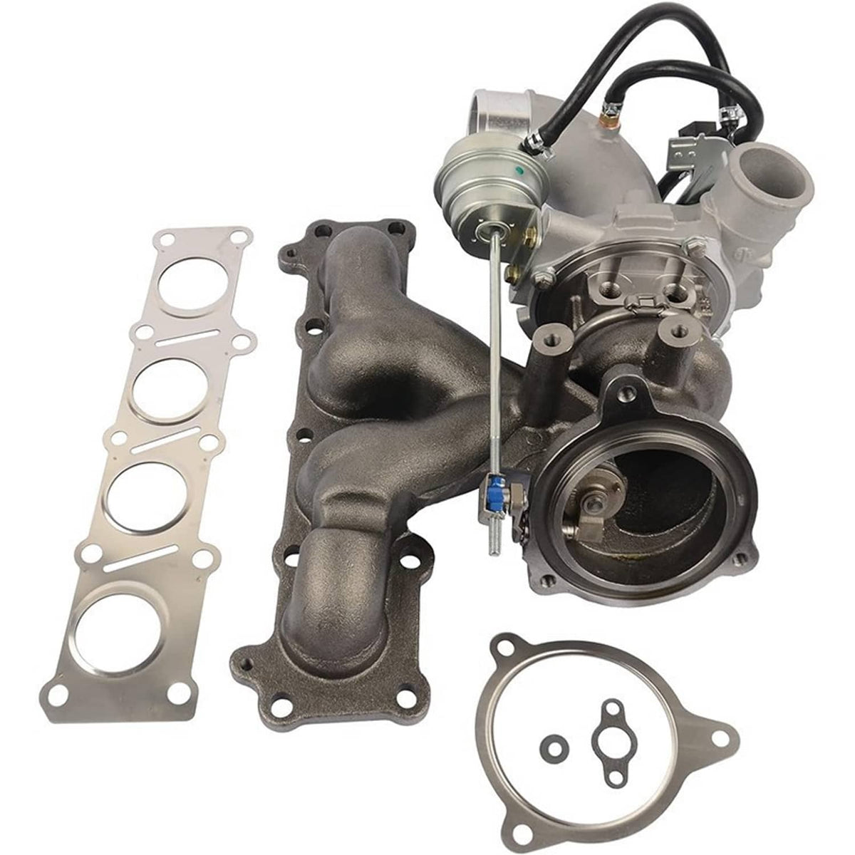 Turbocharger unit with compressor housing and included gaskets and sealing rings