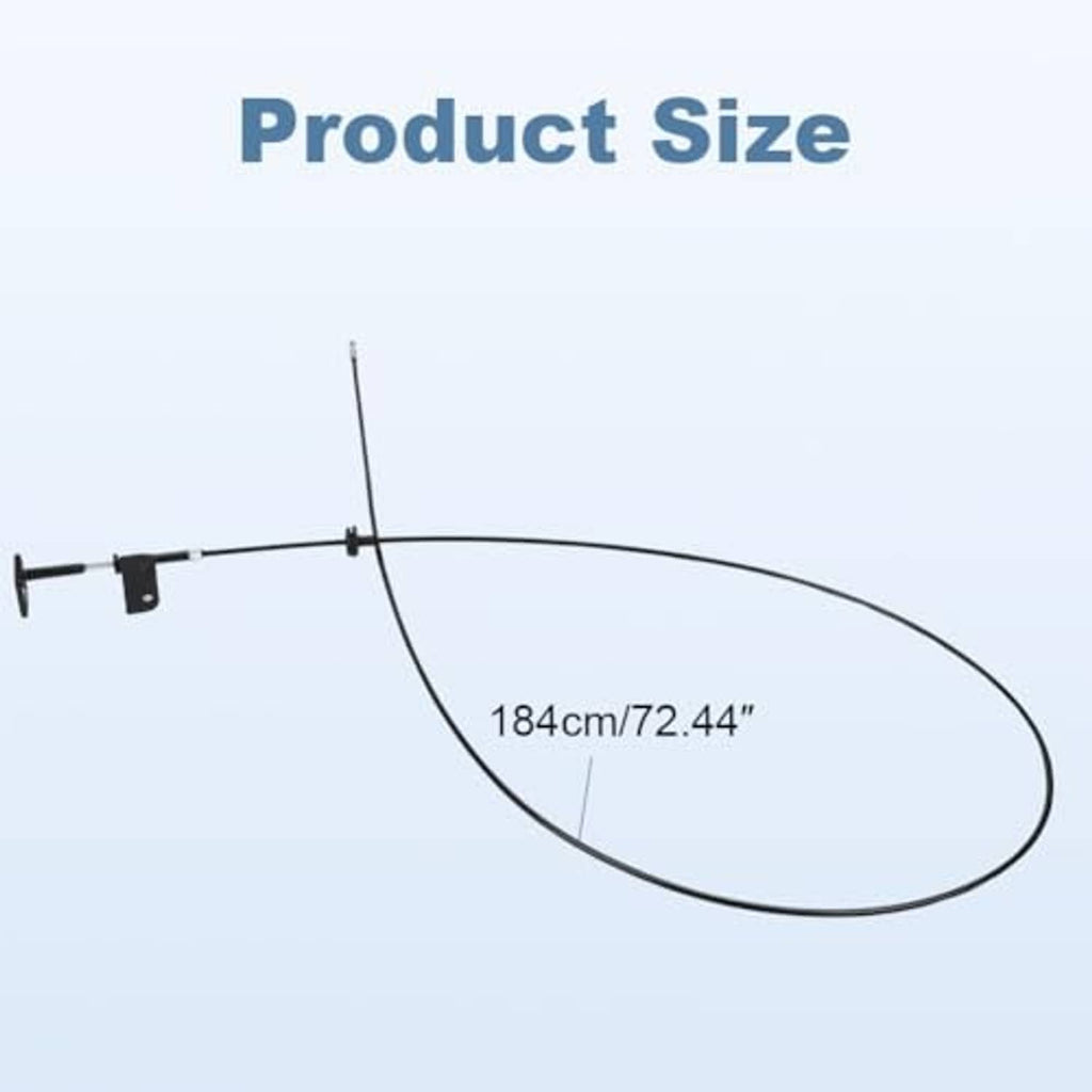 Hood latch release cable diagram showing long black wire loop