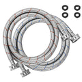 Braided stainless steel washing machine hose set with chrome couplings
