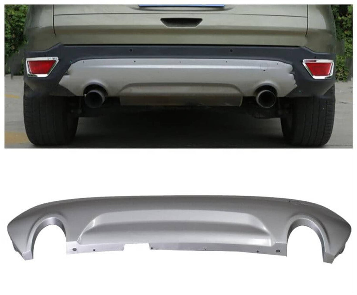 Silver rear lower bumper cover with dual exhaust openings and red taillight housings