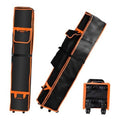 Black canopy bag with orange trim, upright and laid-down views