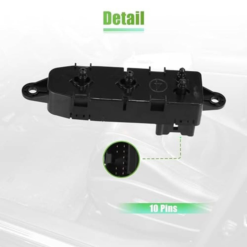 Black power seat switch module showing underside connector pin area