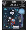 Locked diary with cartoon cover, pom pen, and two keys