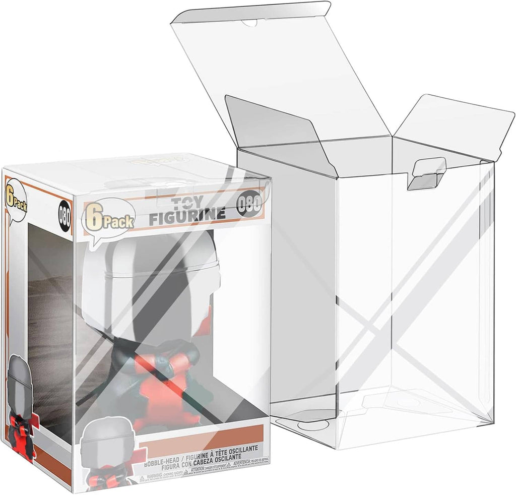 Vinyl figure protector case set, clear front window with molded insert tray