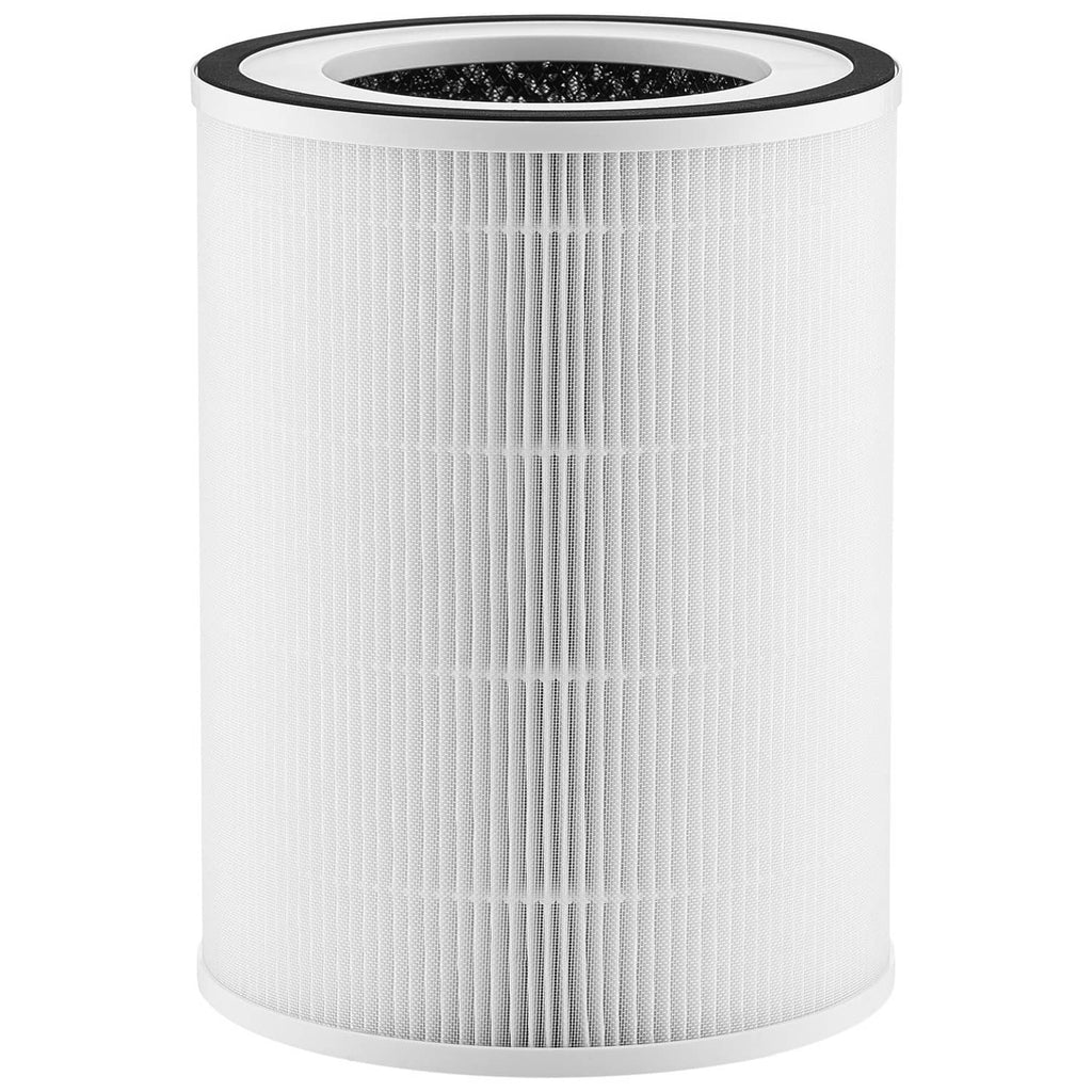 White cylindrical H11 air cleaner replacement filter with black top seal and pleated media