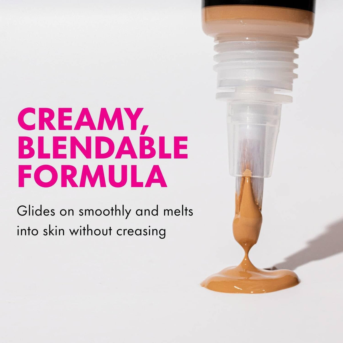 Cool tan concealer dispenser releasing a creamy blendable line