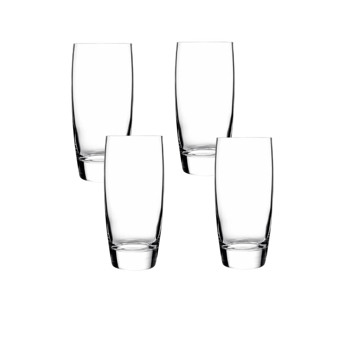 Set of 20 oz clear beverage glasses with flared sides by Luigi Bormioli Michelangelo