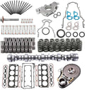 Cam lifter kit with camshaft, lifters, gaskets, seals, springs, bolts, and chain gears