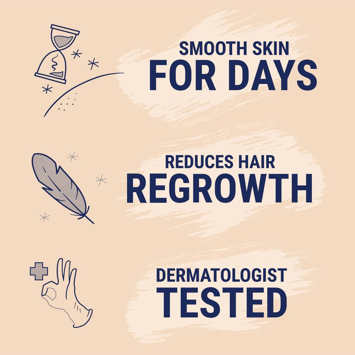 Hair remover face cream promo graphic: smooth skin for days, reduces hair regrowth