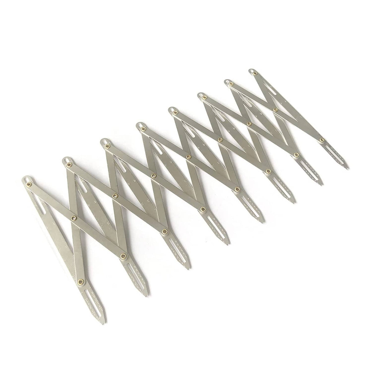 Aluminum button guide tools, long hinged rulers with measurement scale and rivets