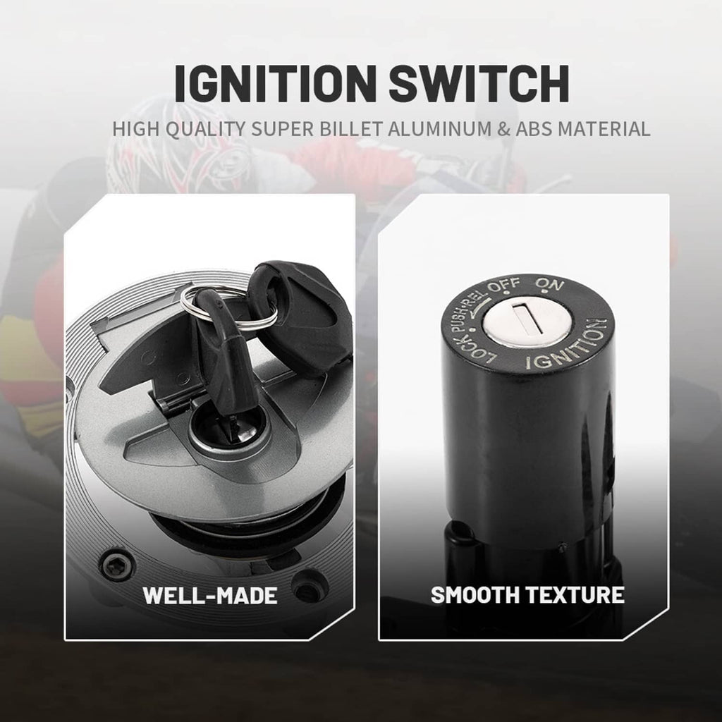 Black ignition switch cylinder with key and ON/OFF positions
