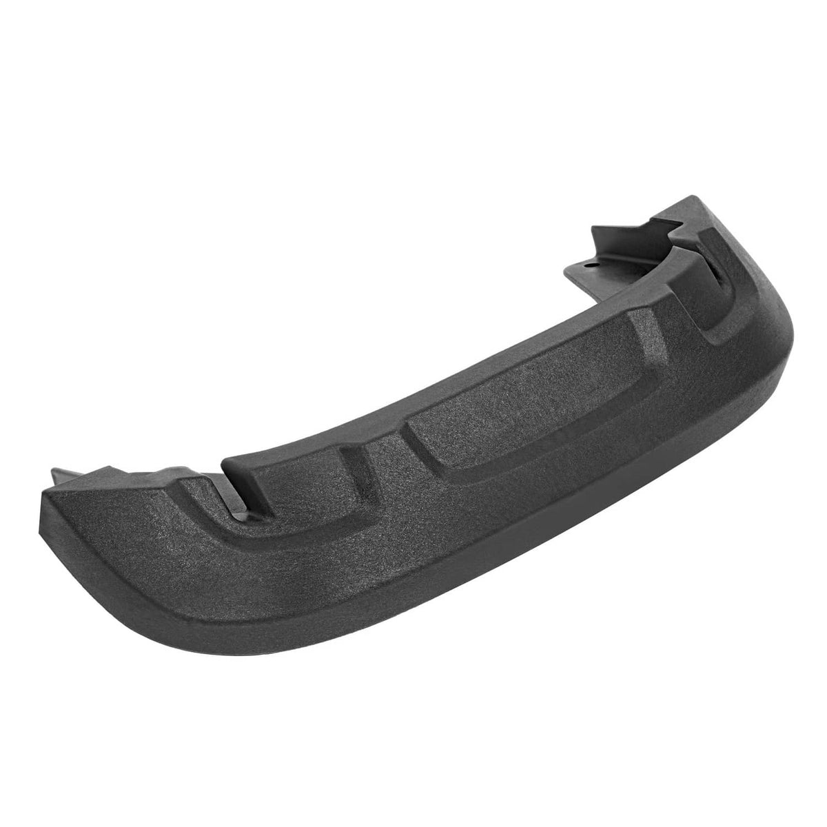 Black hood pivot bracket with angled profile and mounting lugs at the ends