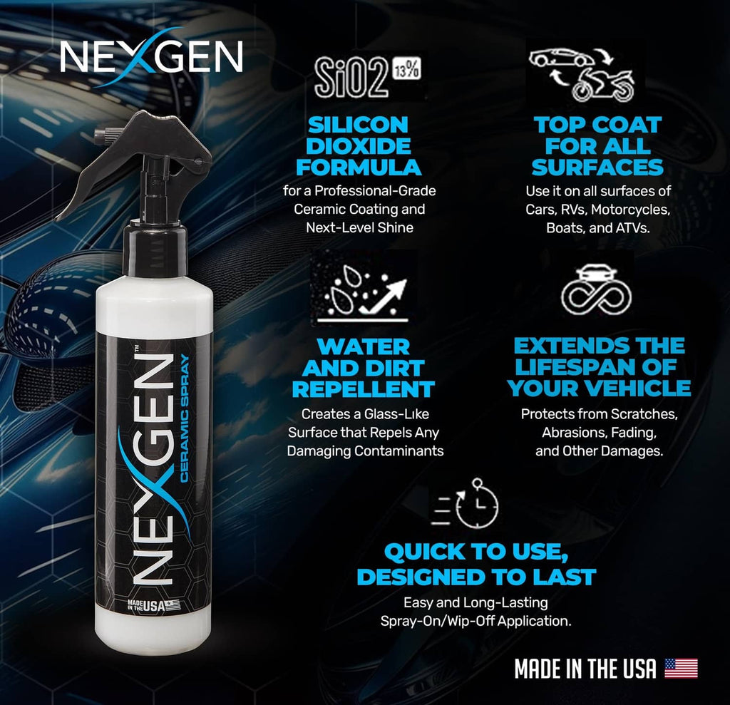 Ceramic spray silicon dioxide bottle with trigger sprayer and protective coating label
