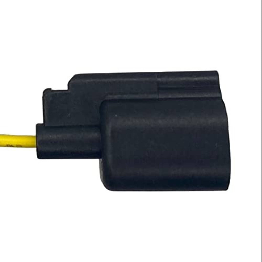 Camshaft position sensor harness plug with black body and yellow wire leads