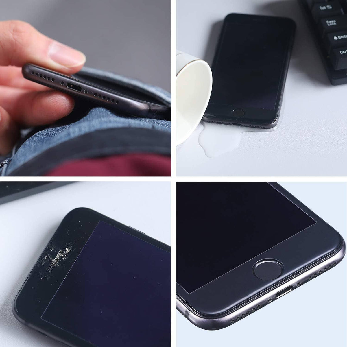 Phone cleaning brush removing debris from device ports and screen surface