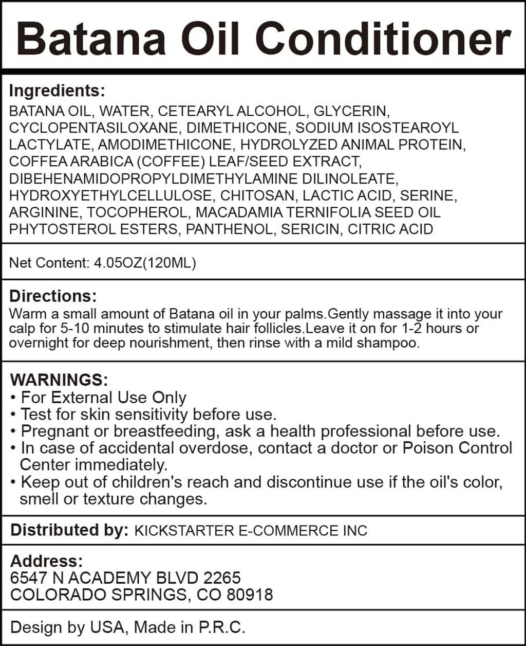 Batana Oil Conditioner label panel showing ingredients and directions