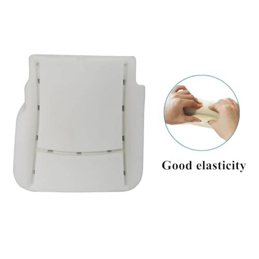 Light off-white cloth seat cover with foam backing, elastic side straps visible.