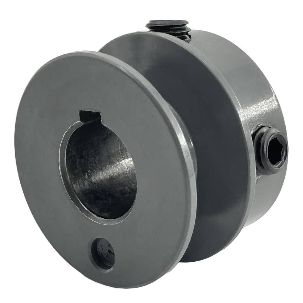 AK15 belt pulley sheave end view with 5/8 in bore and set screw