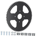 Black 60-tooth 420 sprocket with mounting bolts and nuts