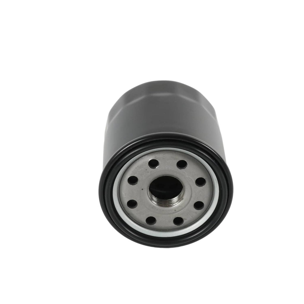 Hydraulic oil filter with circular metal base and center threaded hole