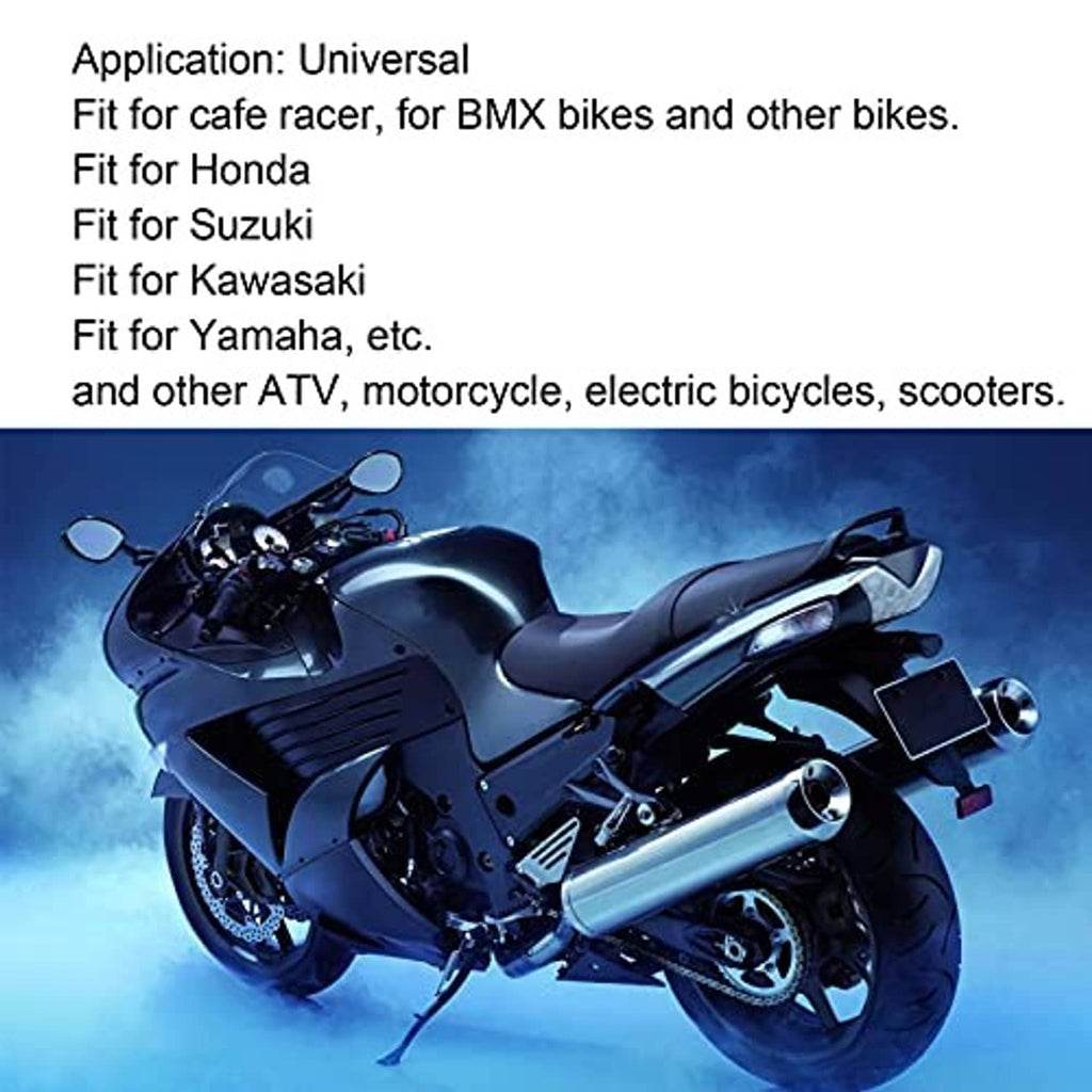 Universal motorcycle foot pegs for mounting on front or rear, shown on a bike