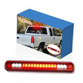LED third brake light with red lens, amber LED strip, and clear end bulbs