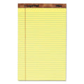 Canary yellow legal pad with horizontal ruling and vertical margin lines; 'Legal Pad' title