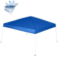Royal blue 8x8 ft canopy replacement top with peaked roof and support legs
