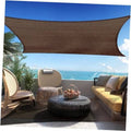 Brown rectangular sun shade sail canopy with curved edges