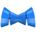 Blue boat trailer bow stop roller with two flared center sections