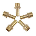 Brass hose barb tee fitting connector, 1/4 in NPT male thread with barbed hose end