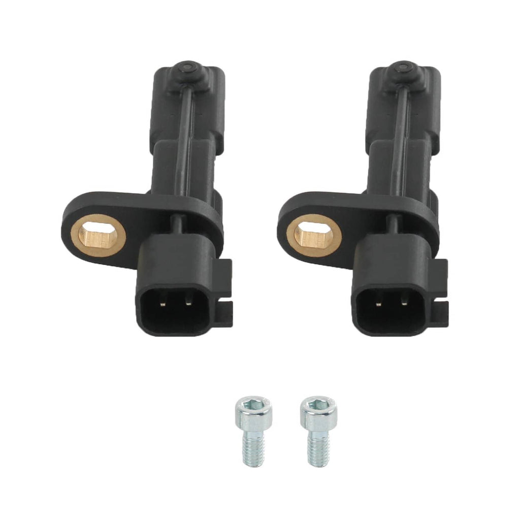 Wheel speed sensor housings with mounting screws, two-piece set