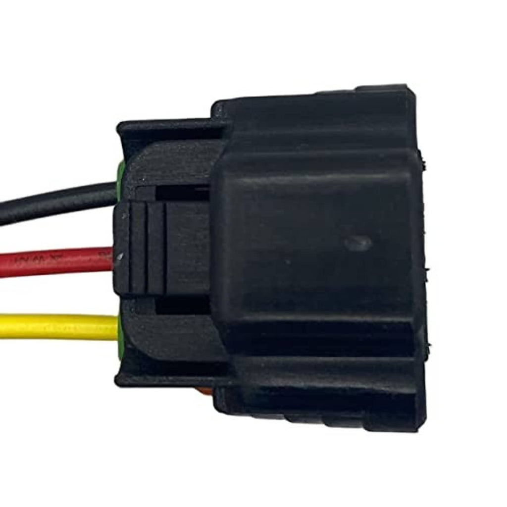 Camshaft position sensor connector wiring harness, black module with red and yellow leads