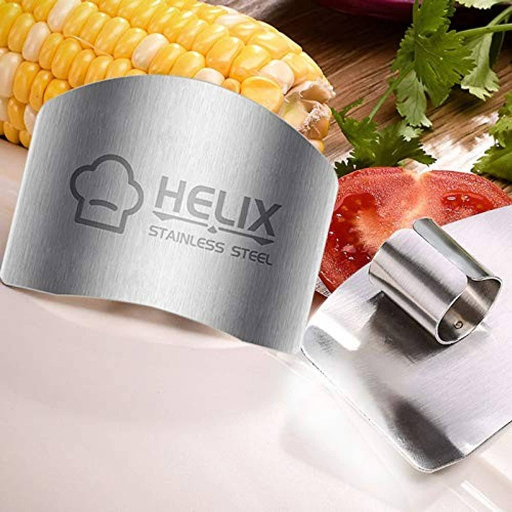 Stainless steel finger guard protector with clip for use while cutting