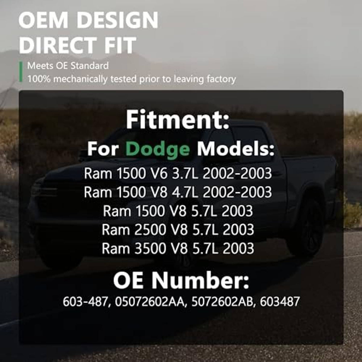 Coolant reservoir fitment and OE number information graphic
