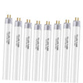 12-inch T5 LED tube bulbs, 6500K daylight, frosted white with gold pin ends (8-pack)