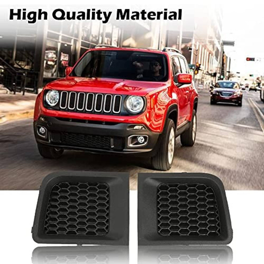 Front bumper cover grilles, two black honeycomb mesh inserts
