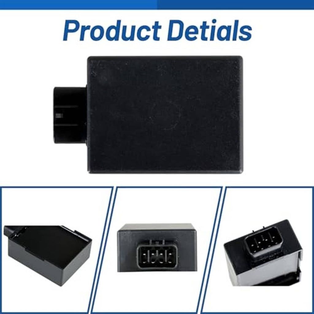 Black CDI ignition control module with flat face and multi-pin socket