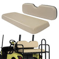Tan golf cart seat cushion set with contoured seat base and backrest pad
