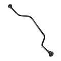 Black coolant reservoir hose with two end connectors and gentle bend