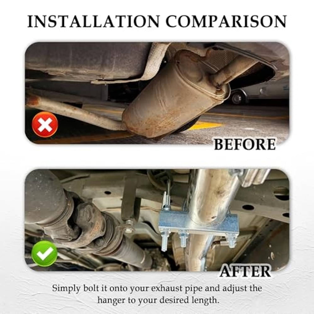 Exhaust hanger clamp installed on vehicle pipe with coiled threaded support and U bracket