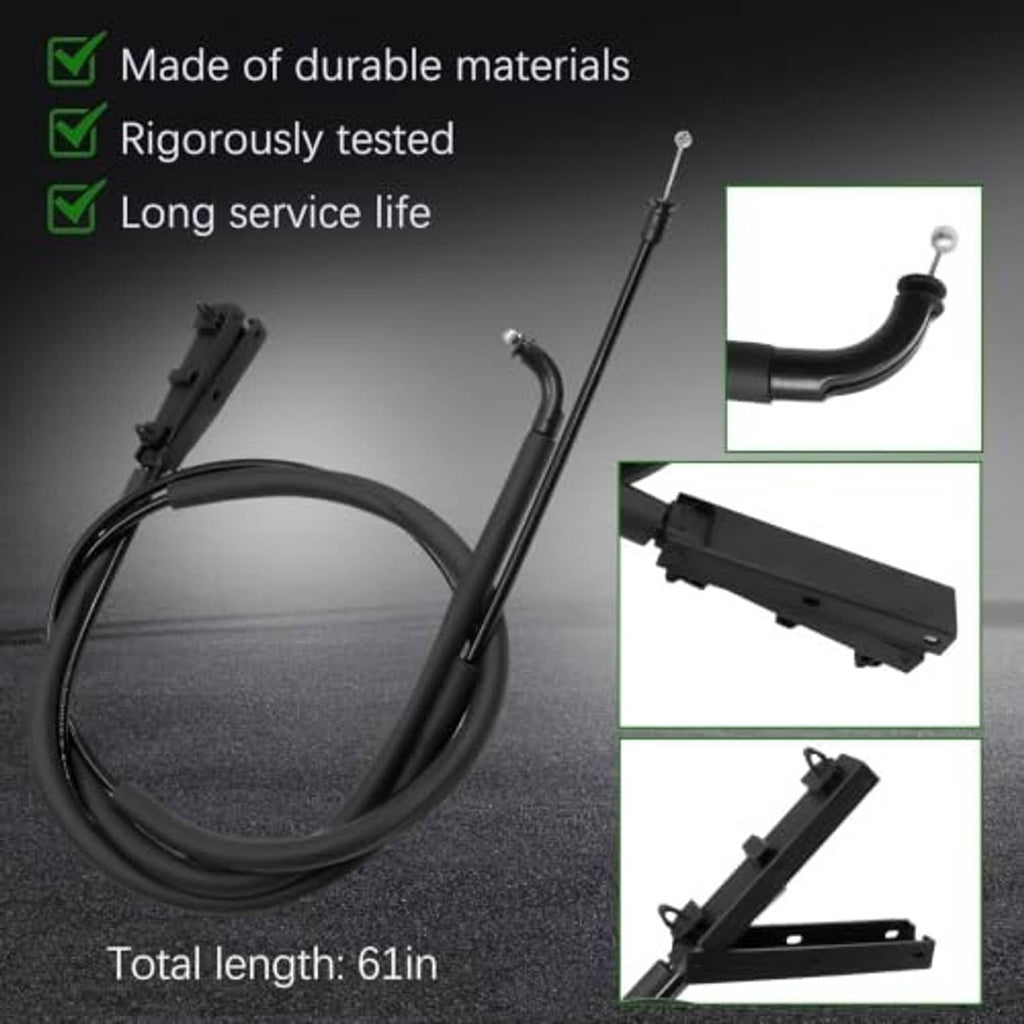 Engine hood release cable wire set with mounting brackets, black cables
