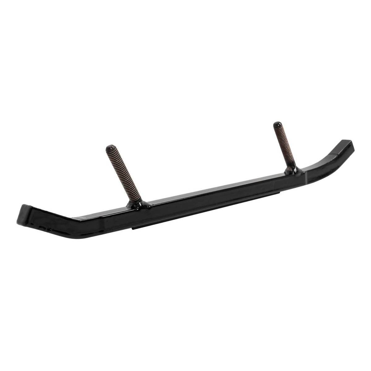 Black mounting bar with curved runners and two visible threaded studs for installation.