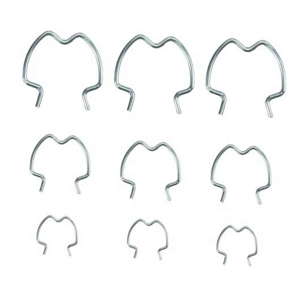 Stainless steel quick connector clips, 9-piece set, curved U-shaped spring clips