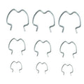 Stainless steel quick connector clips, 9-piece set, curved U-shaped spring clips