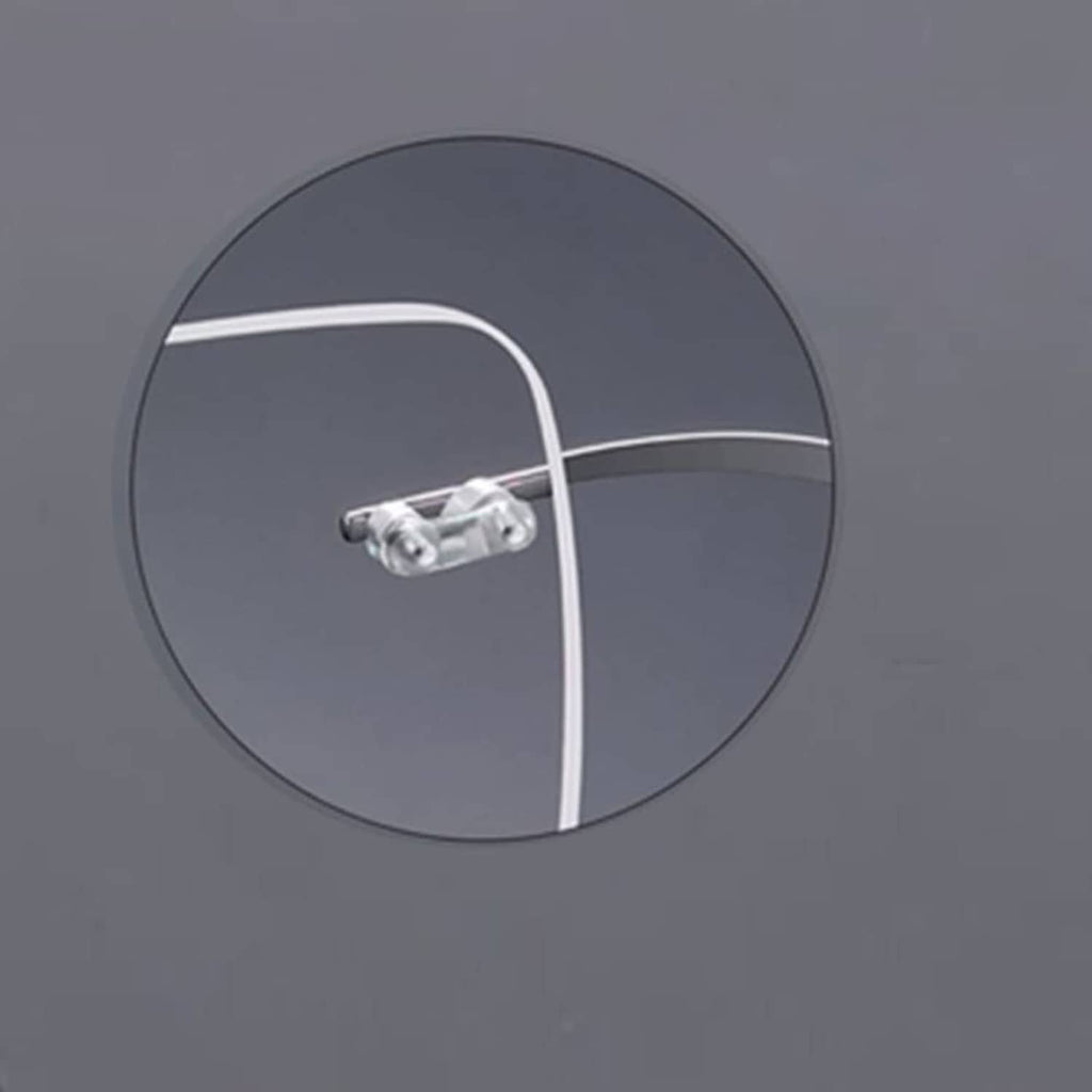 Rimless eyeglass bridge with clear double rubber plug and metal connector