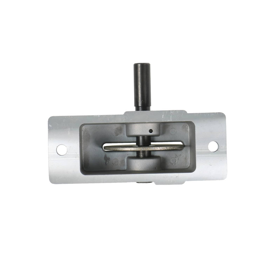 Manual piston ring grinder tool, front view with abrasive wheel inside recessed housing