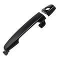 Black exterior door handle with mounting bracket, front driver/passenger side